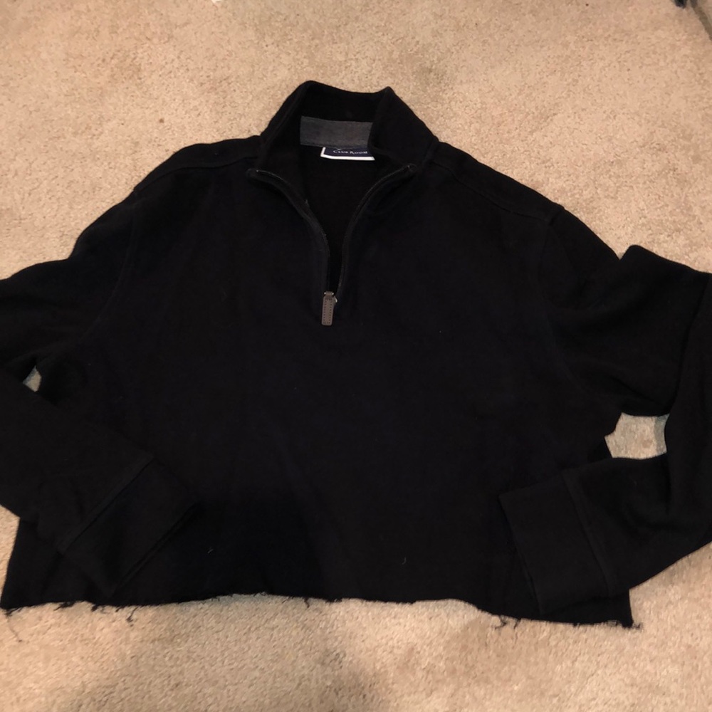 vintage black cropped  quarter zip